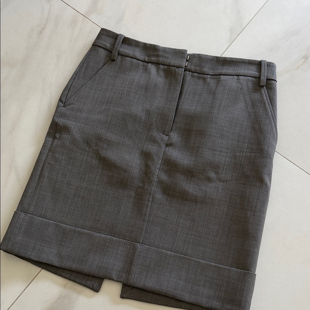 COS Charcoal Mini Skirt with Cuffed Hem